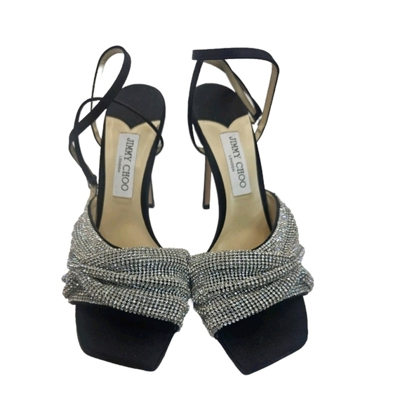 JIMMY CHOO Naria 115mm Crystal-Embellished Sandals SZ 11 - Picture 2 of 8